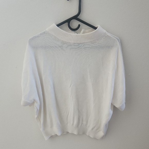Ann Taylor Factory Tops - Ann Taylor Tie Back Short Sleeve Sweater Top